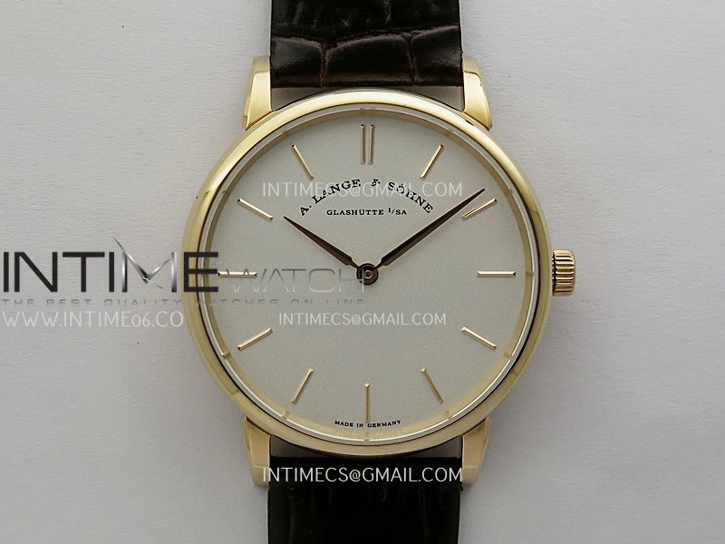 Saxonia Thin 211.026 RG SVF Best Edition Silver dial On Black Leather Strap A2892